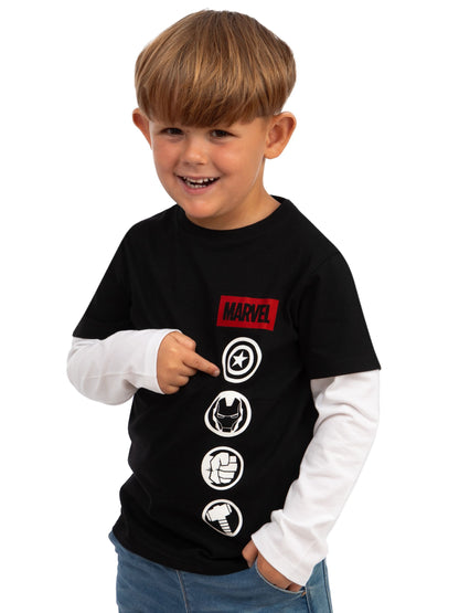Character Black The Avengers Boys Long Sleeve T-Shirt image 7