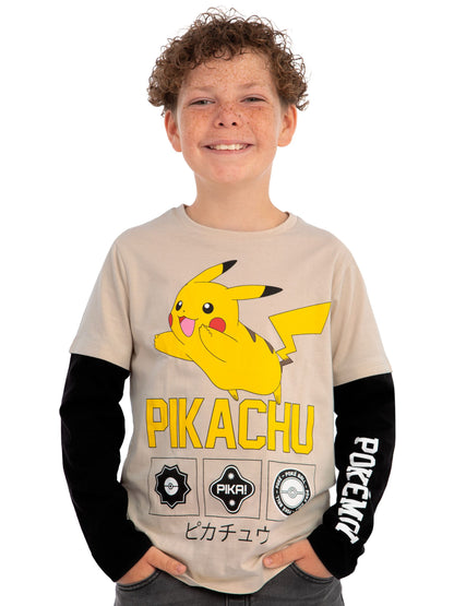 Character Natural Pokemon Pikachu Long Sleeve T-Shirt image 1