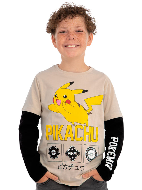 Character Natural Pokemon Pikachu Long Sleeve T-Shirt image 1