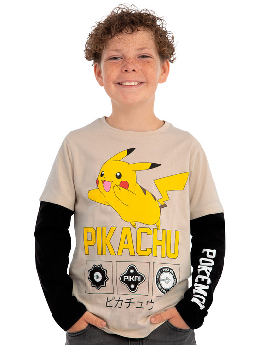 Character Natural Pokemon Pikachu Long Sleeve T-Shirt image 1