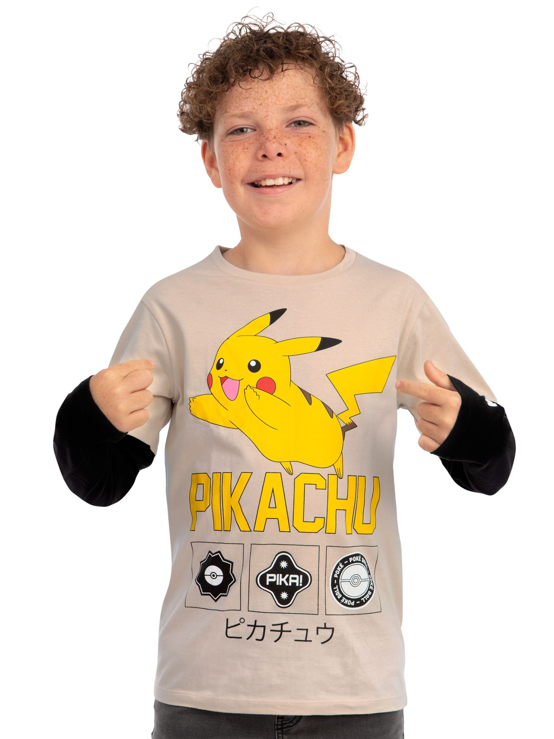 Character Natural Pokemon Pikachu Long Sleeve T-Shirt image 3