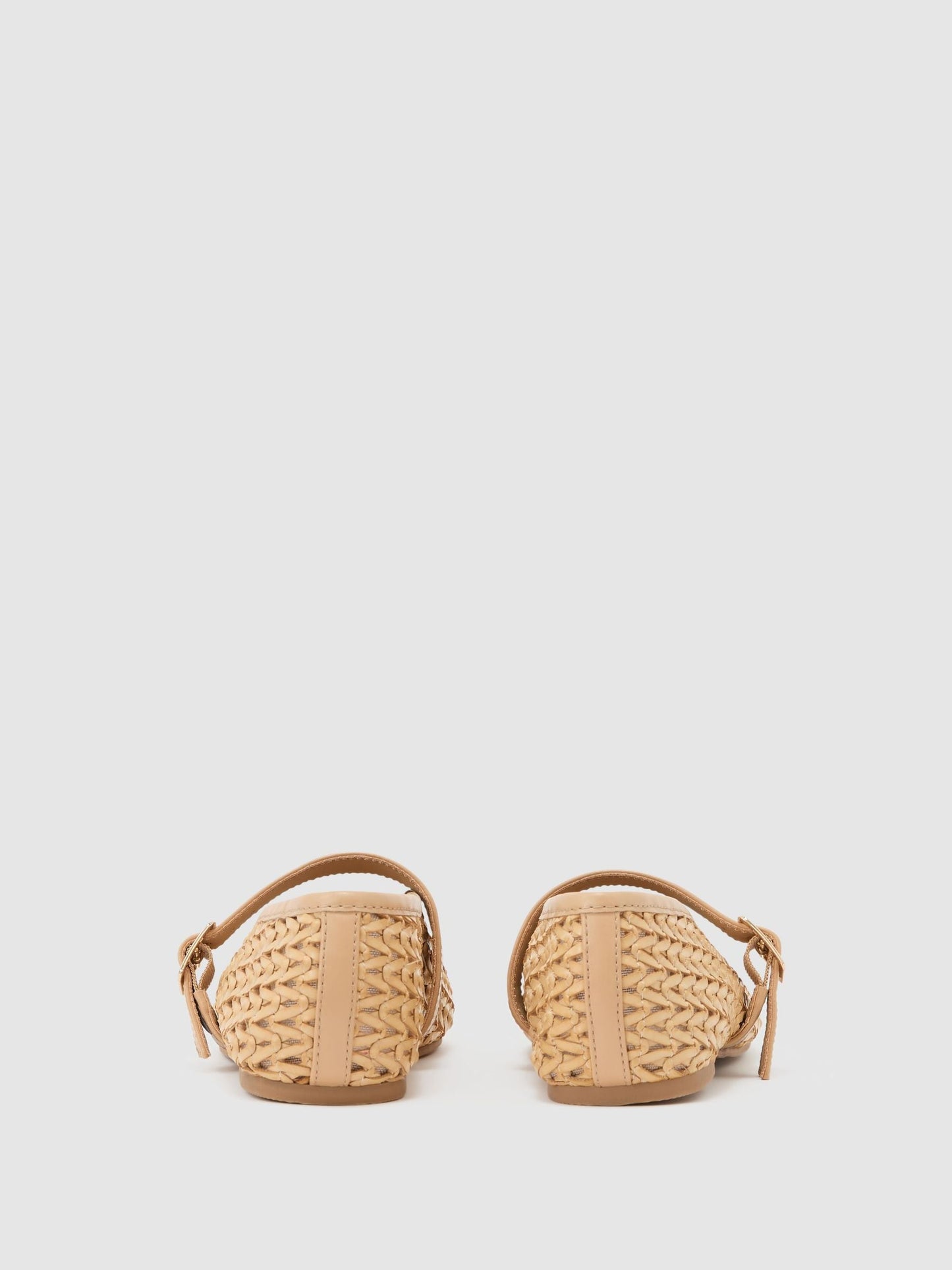 Reiss Neutral Klara Girls Woven Ballet Pumps image 3