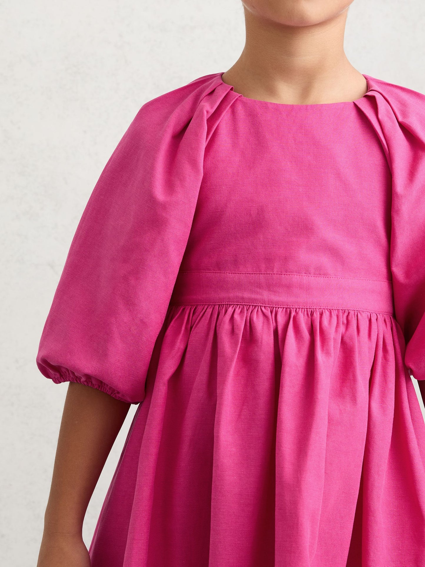 Reiss Pink Mandy 9-13 yrs Puff-Sleeve Cut-Out Back Dress image 4