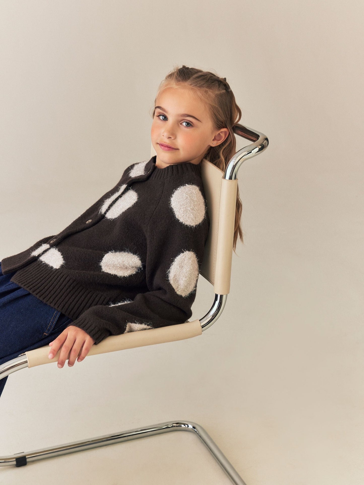 Dsiney Kidz - Brown Spot Tinsel Cardigan (3-16yrs) image 3