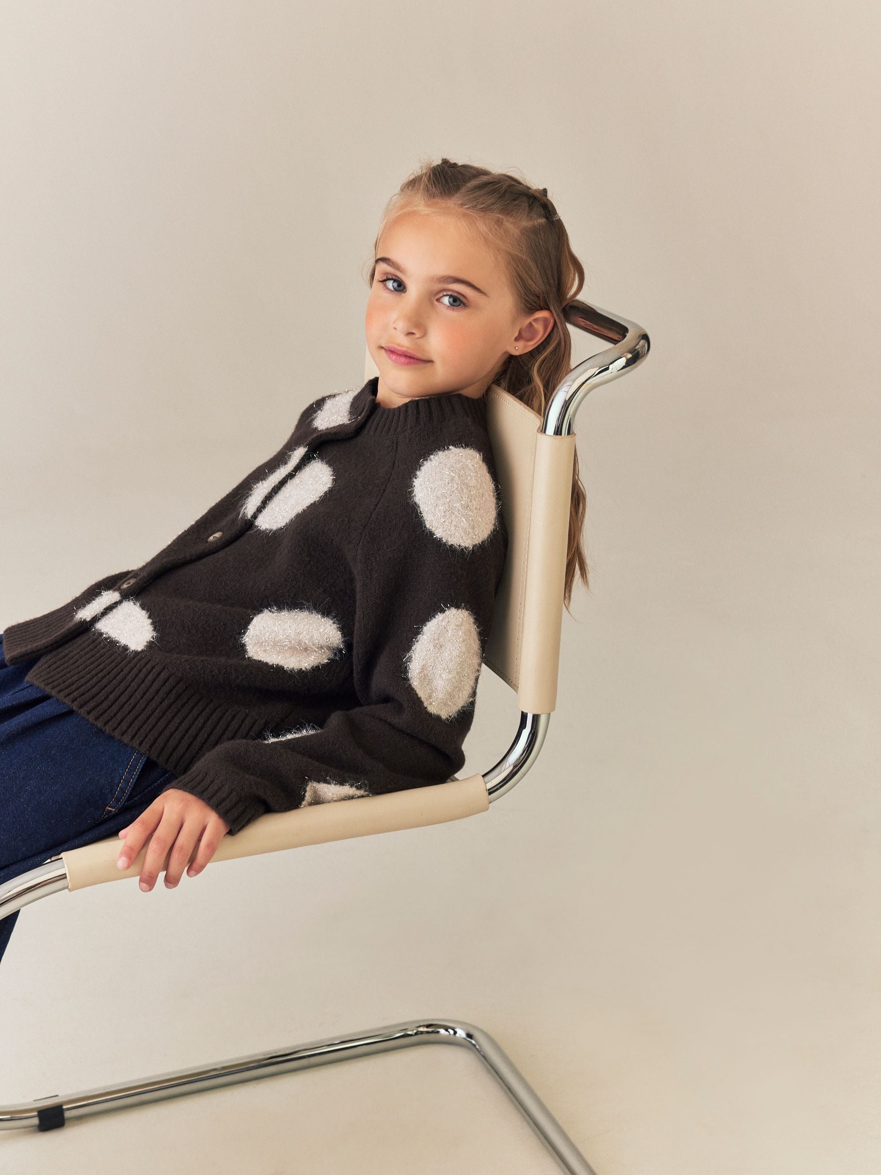 Dsiney Kidz - Brown Spot Tinsel Cardigan (3-16yrs) image 3