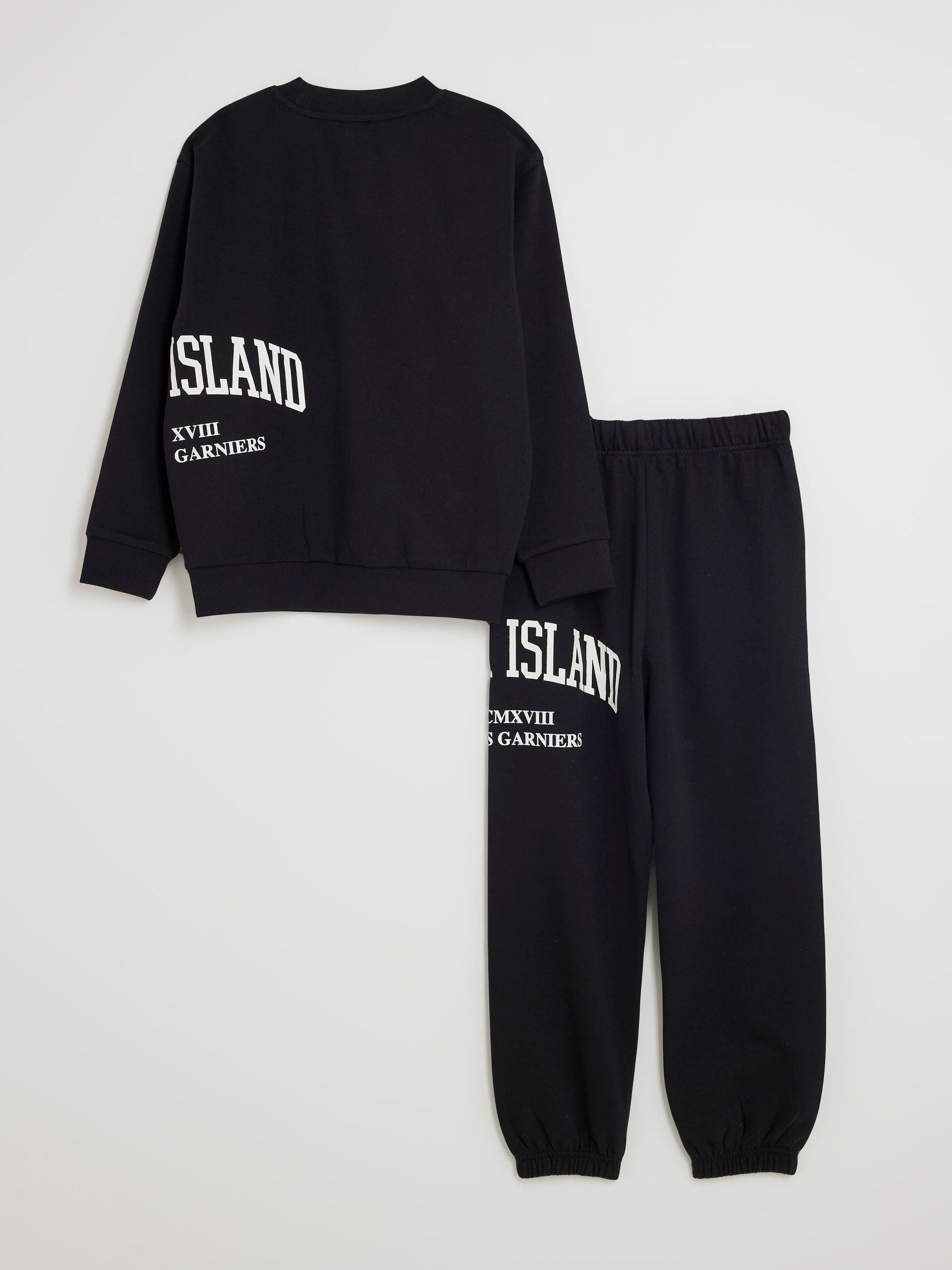 Dsiney Kidz - River Island Black River Varsity Sweatshirt & Jogger Set image 4