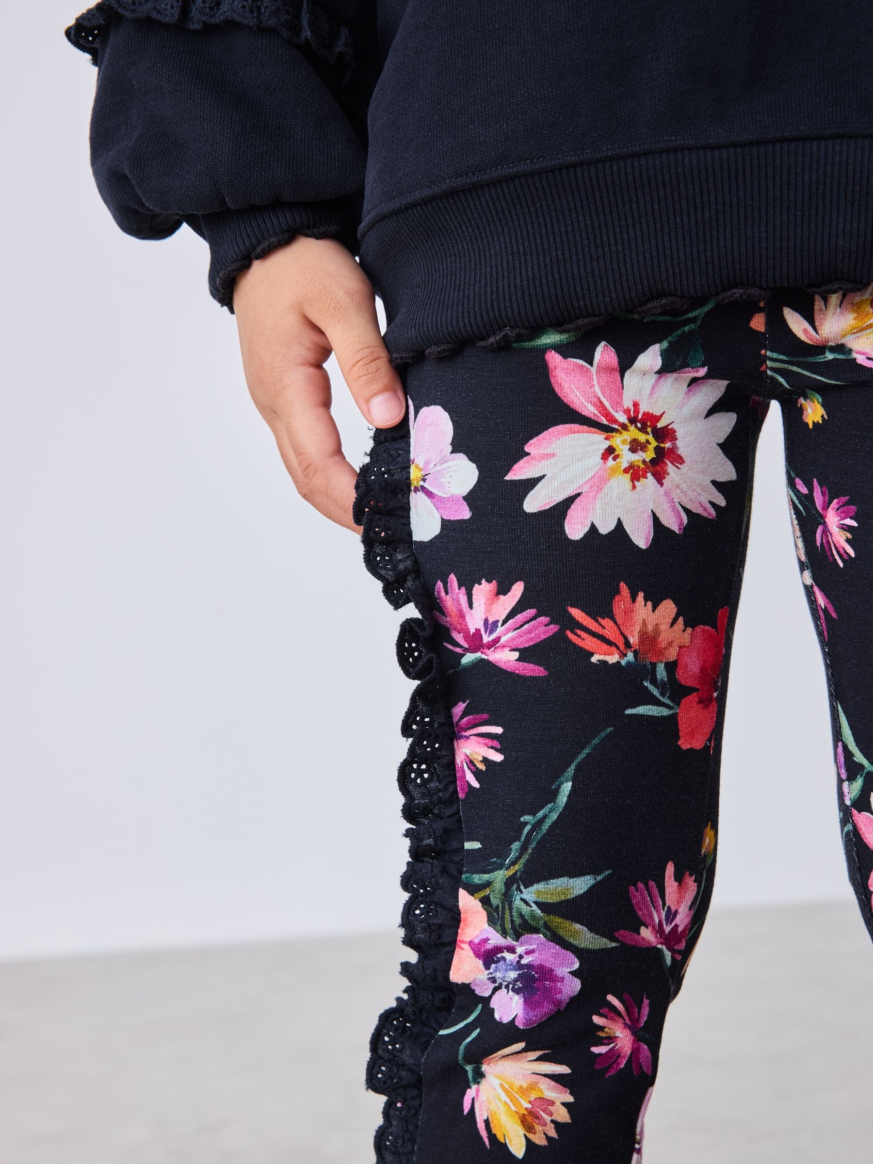 Baker by Ted Baker 2 Piece Sweat Top & Floral Printed Flare Leggings Set image 2