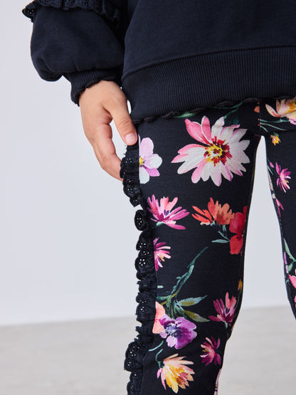 Baker by Ted Baker 2 Piece Sweat Top & Floral Printed Flare Leggings Set image 2