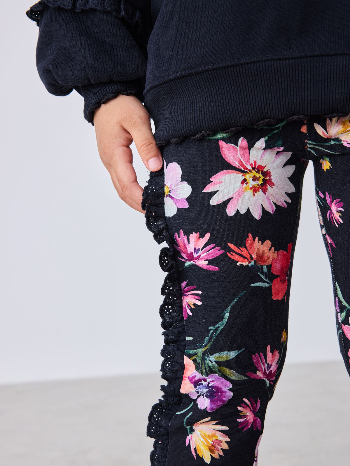 Baker by Ted Baker 2 Piece Sweat Top & Floral Printed Flare Leggings Set image 2
