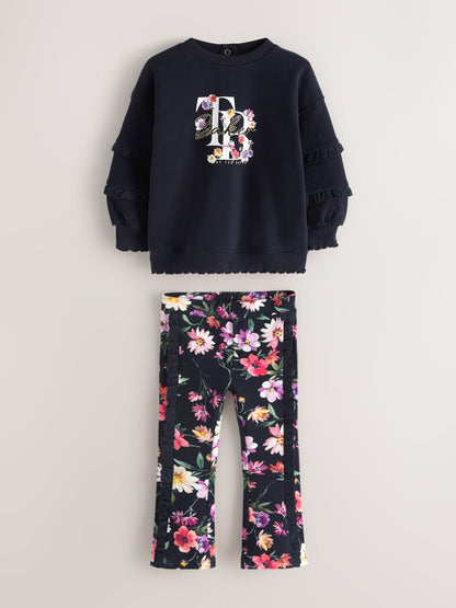 Baker by Ted Baker 2 Piece Sweat Top & Floral Printed Flare Leggings Set image 6