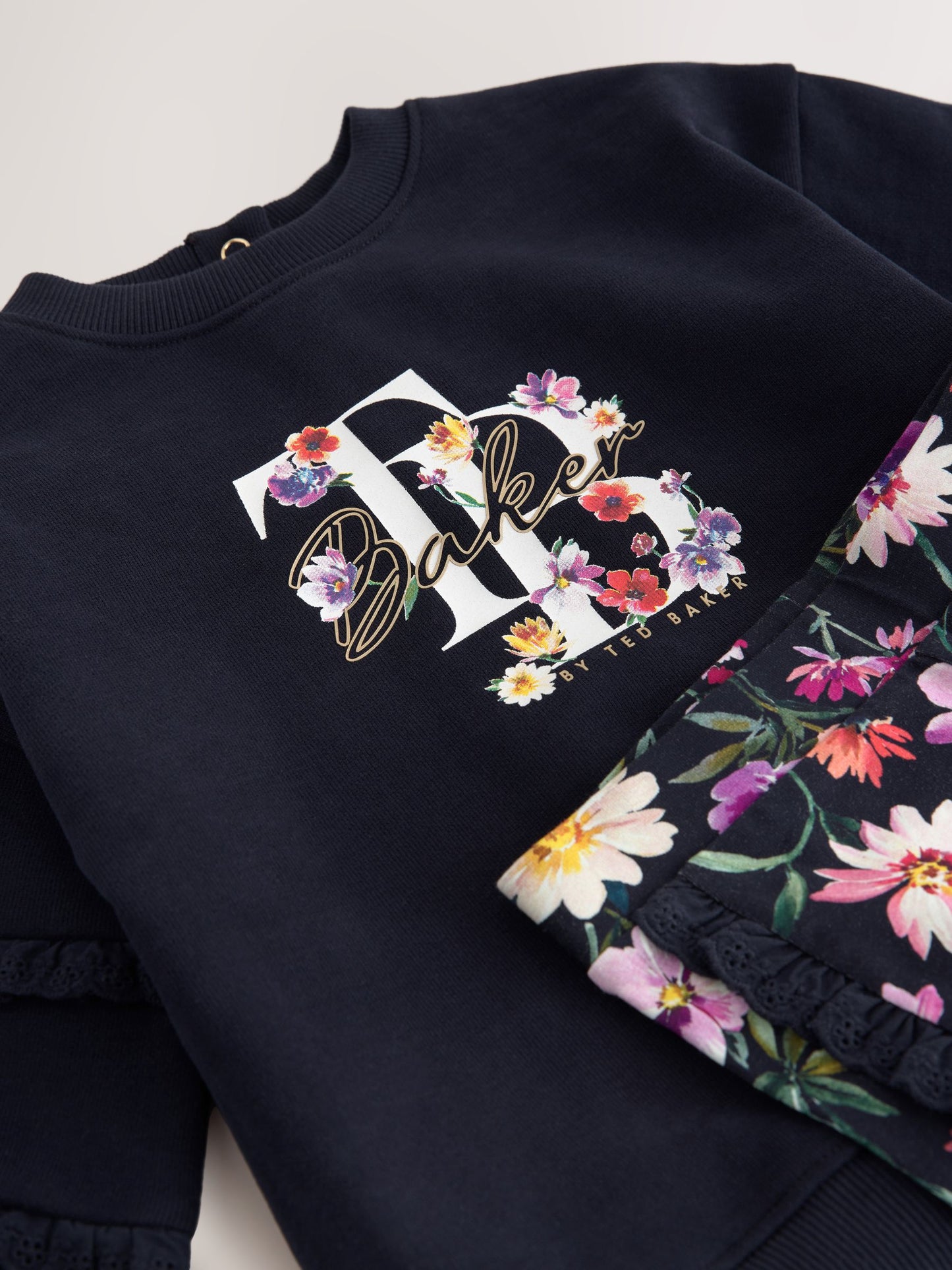 Baker by Ted Baker 2 Piece Sweat Top & Floral Printed Flare Leggings Set image 9