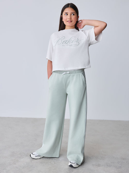 Dsiney Kidz - Baker by Ted Baker Green Boxy T-Shirt & Contrast Waistband Trousers Set 2 Piece image 1
