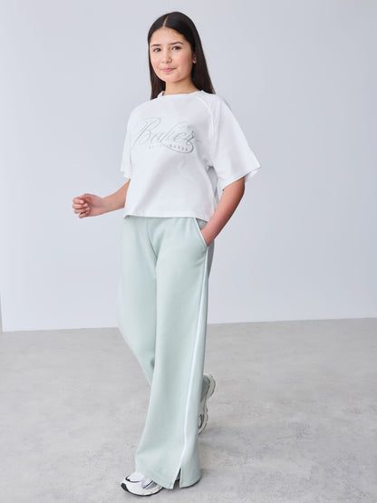 Baker by Ted Baker Green Boxy T-Shirt & Contrast Waistband Trousers Set 2 Piece image 3