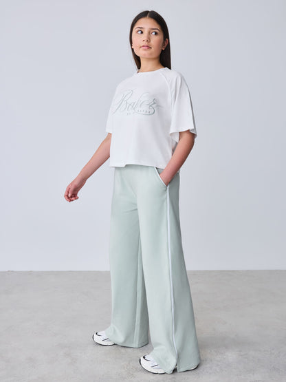 Baker by Ted Baker Green Boxy T-Shirt & Contrast Waistband Trousers Set 2 Piece image 4