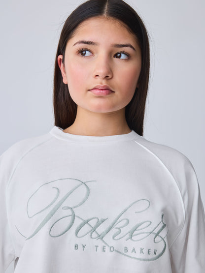 Baker by Ted Baker Green Boxy T-Shirt & Contrast Waistband Trousers Set 2 Piece image 7