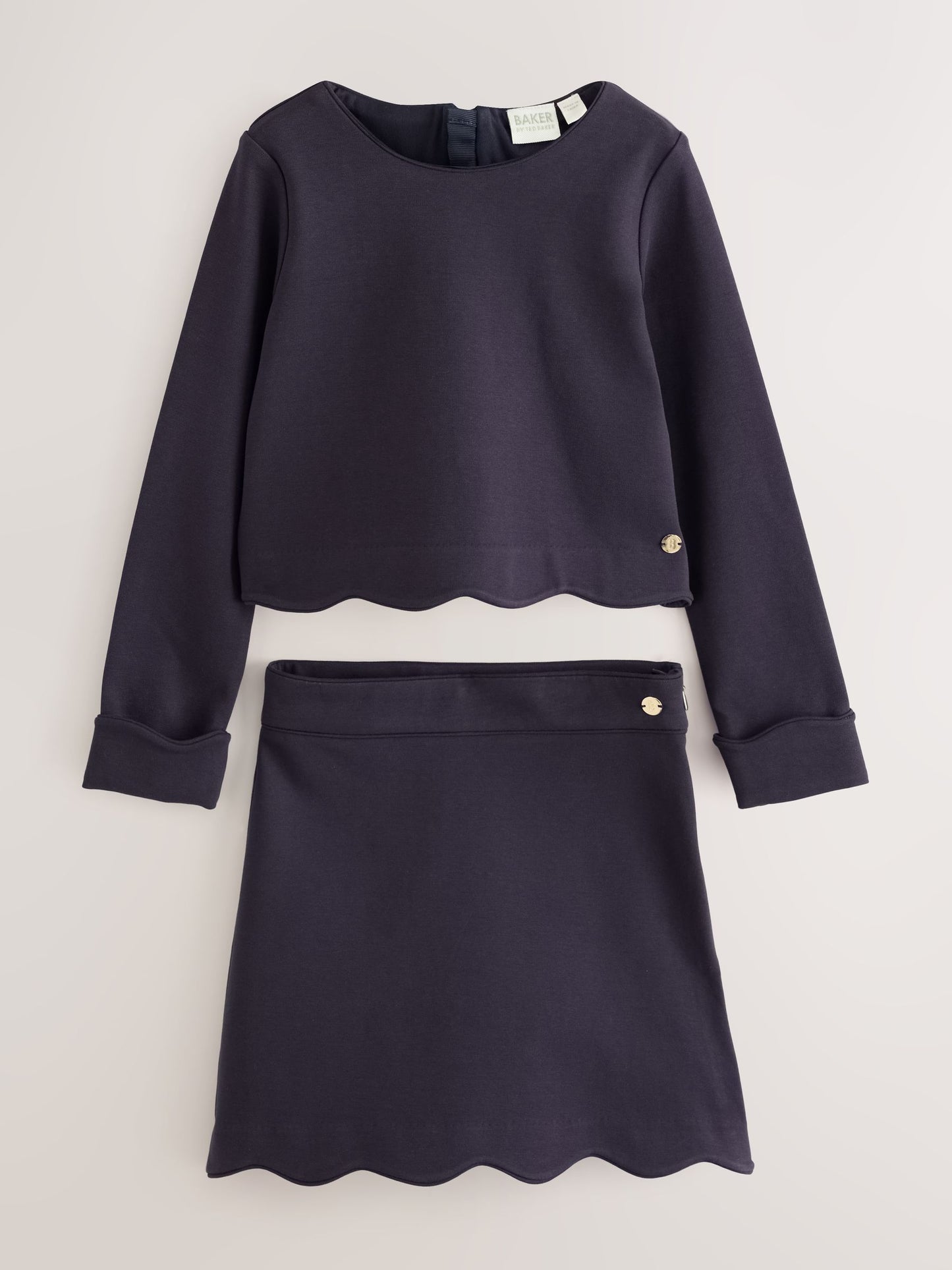 Baker by Ted Baker Ponte Scallop Hem Top & Skirt Set 2 Piece image 8