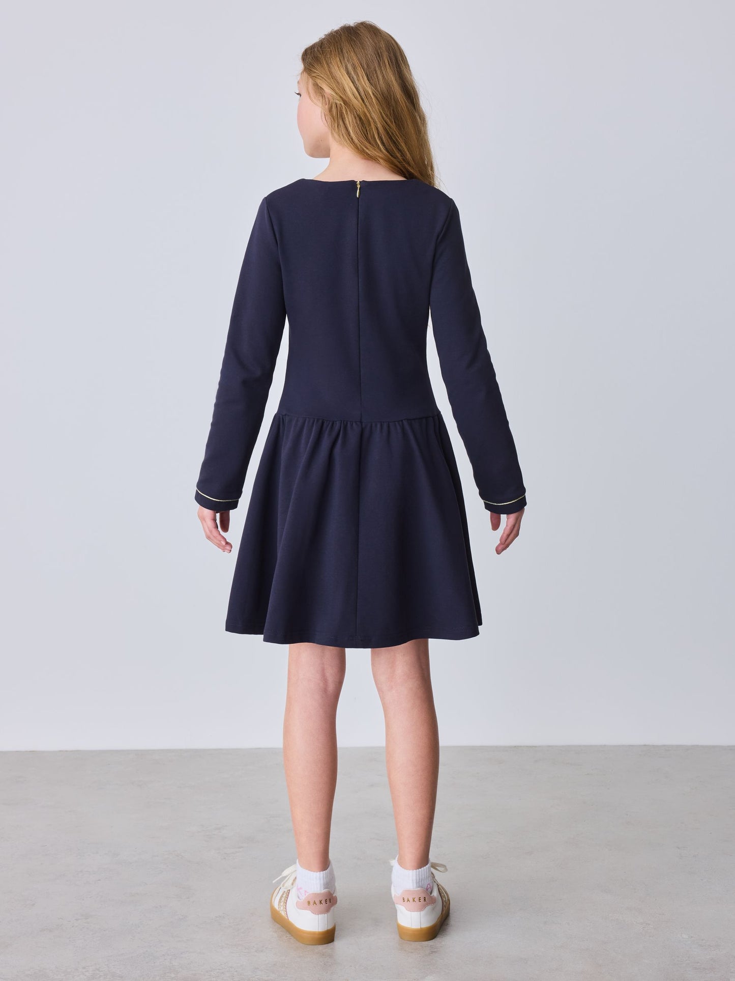 Dsiney Kidz - Baker by Ted Baker Navy Ponte Drop Waist Dress image 2