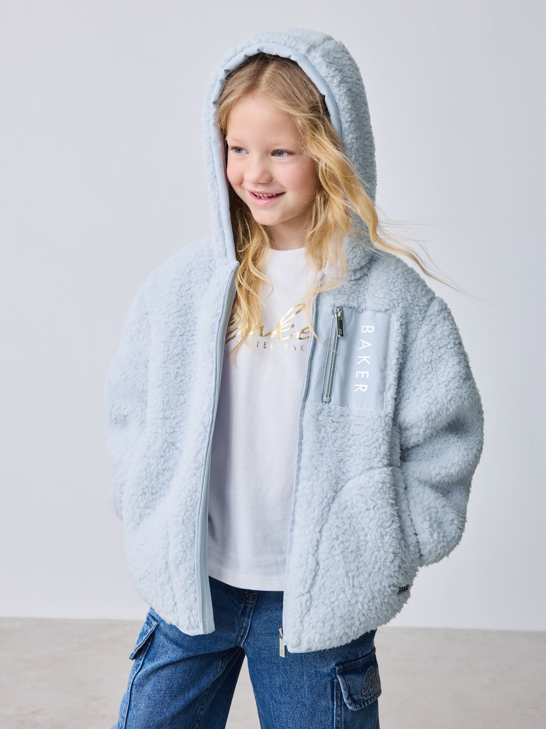 Baker by Ted Baker Zip Through Hooded Fleece Jacket image 1