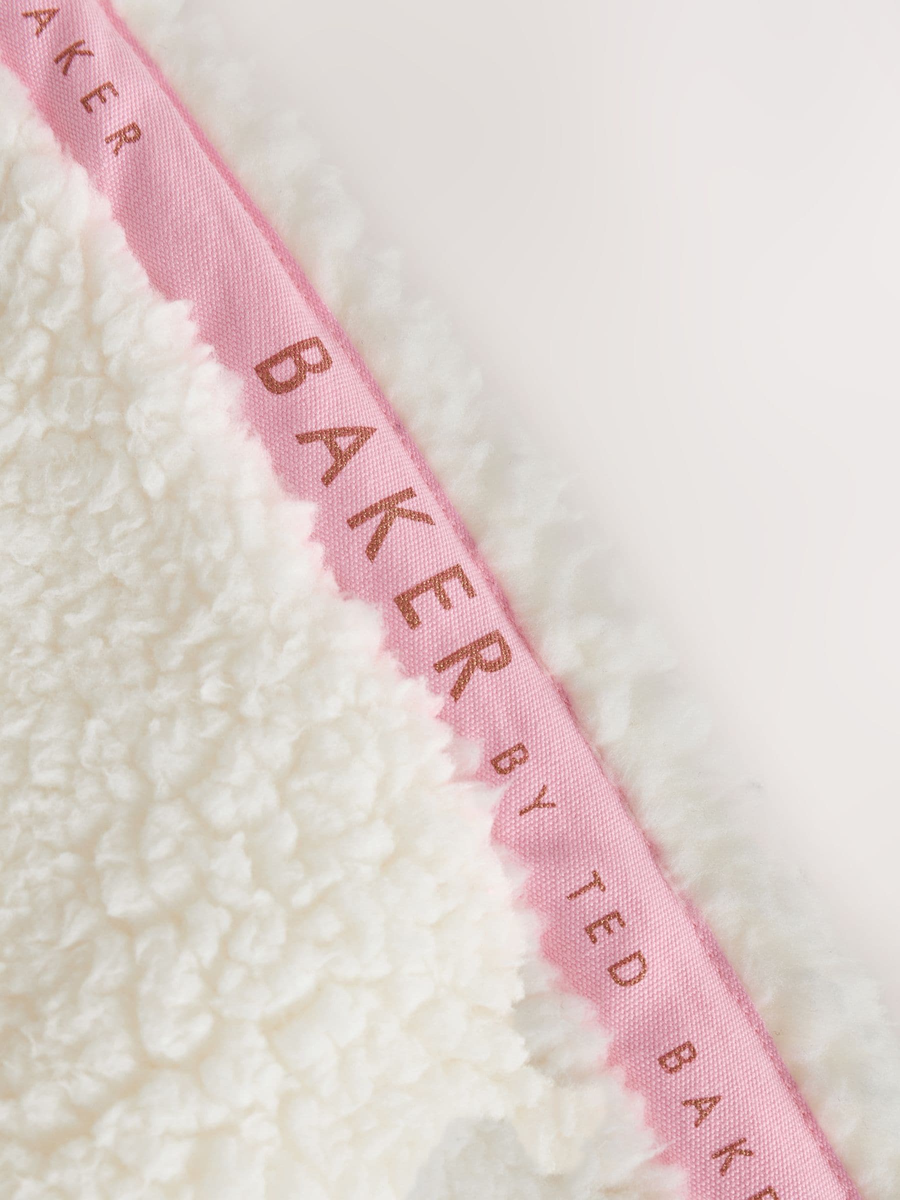 Baker by Ted Baker White Zip Through Hooded Fleece Jacket image 7