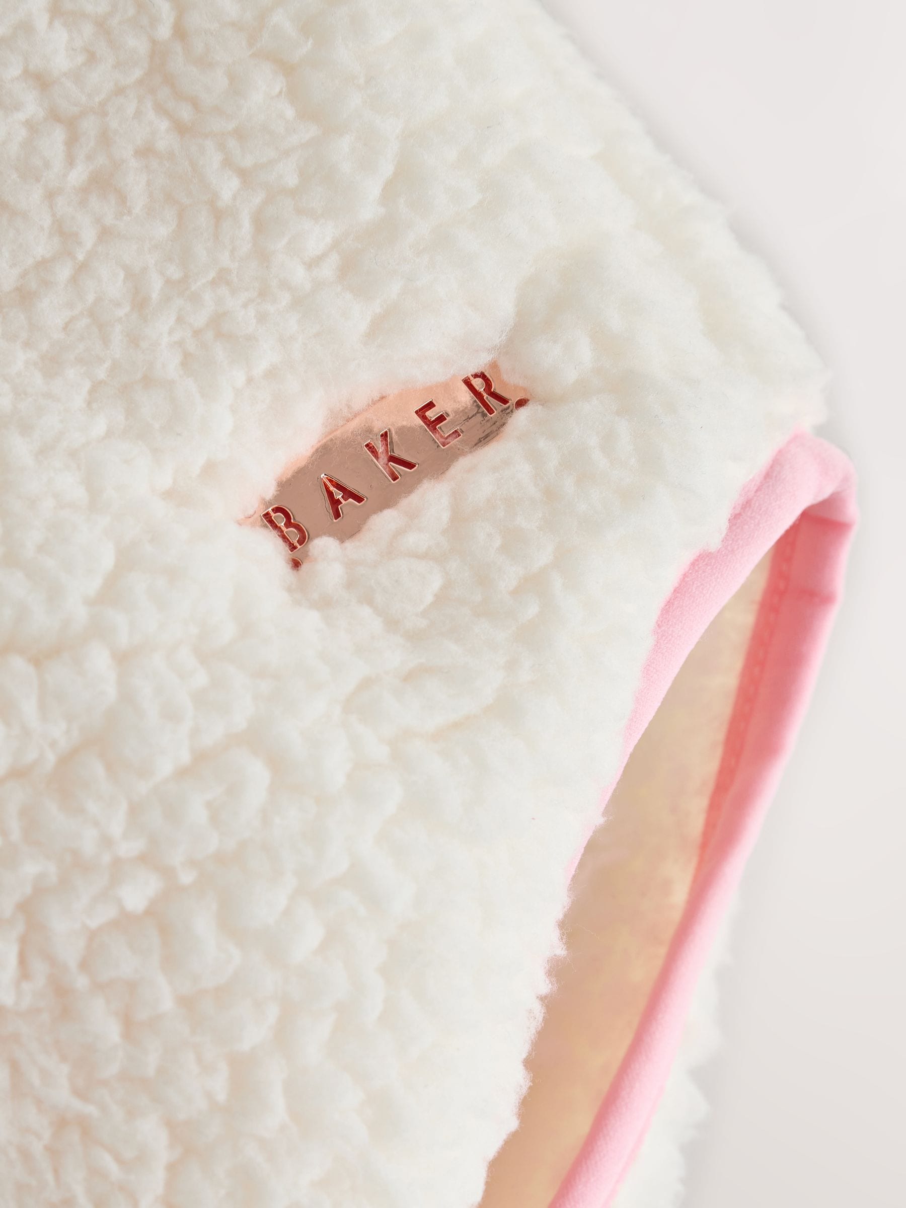 Baker by Ted Baker White Zip Through Hooded Fleece Jacket image 8