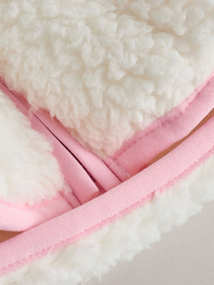 Baker by Ted Baker White Zip Through Hooded Fleece Jacket image 9
