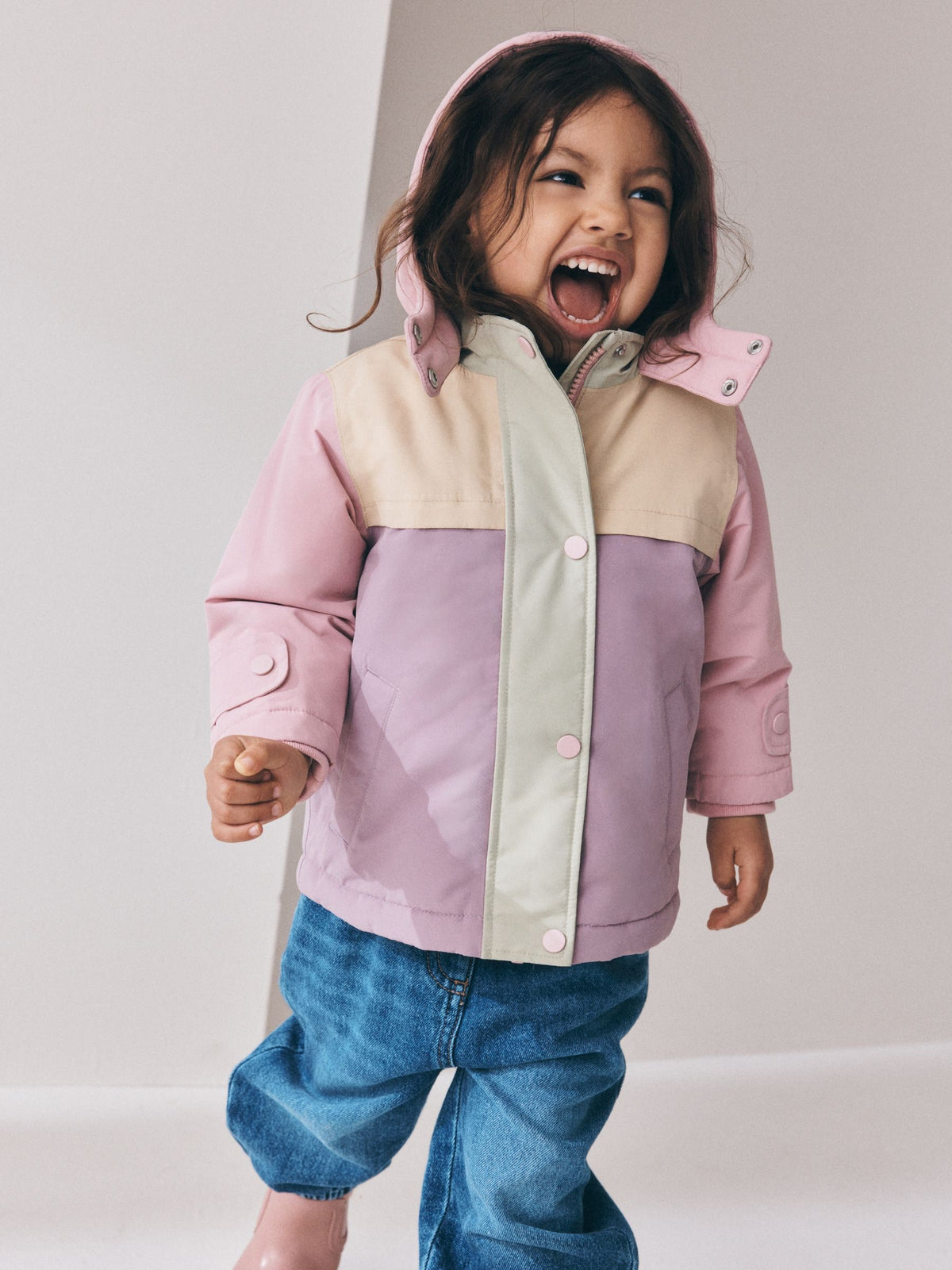 Pastel Colourblock Waterproof Coat (9mths-7yrs) - image 1