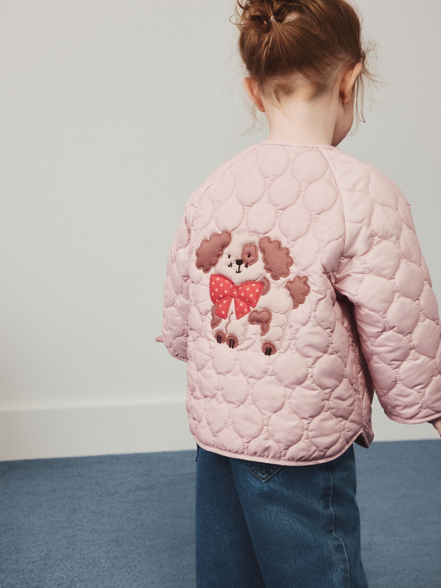 Dsiney Kidz - Pink Dog Applique Shower Resistant Quilted  Jacket (3mths-7yrs) image 1
