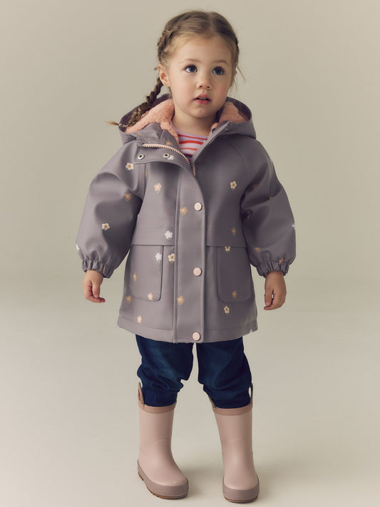 Dsiney Kidz - Mauve Fowers Waterproof Faux Fur Lined Jacket (12mths-7yrs) image 1