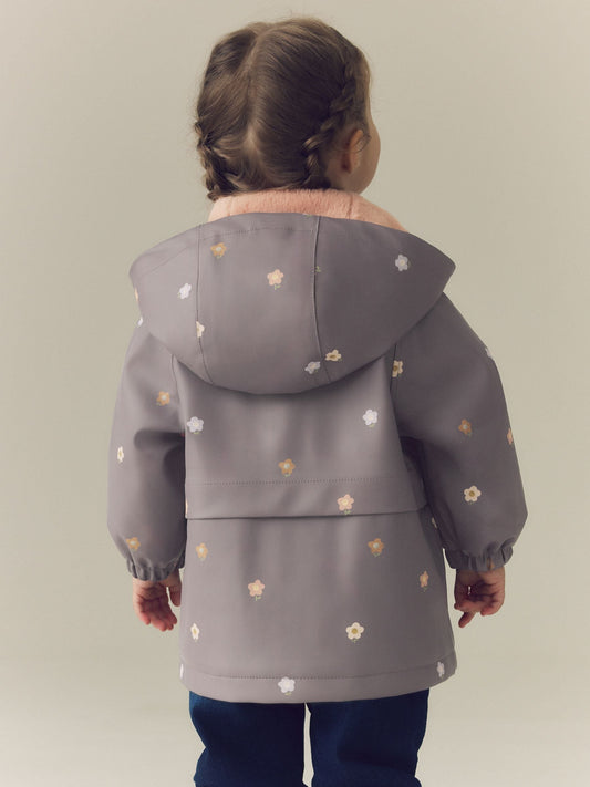 Dsiney Kidz - Mauve Fowers Waterproof Faux Fur Lined Jacket (12mths-7yrs) image 2