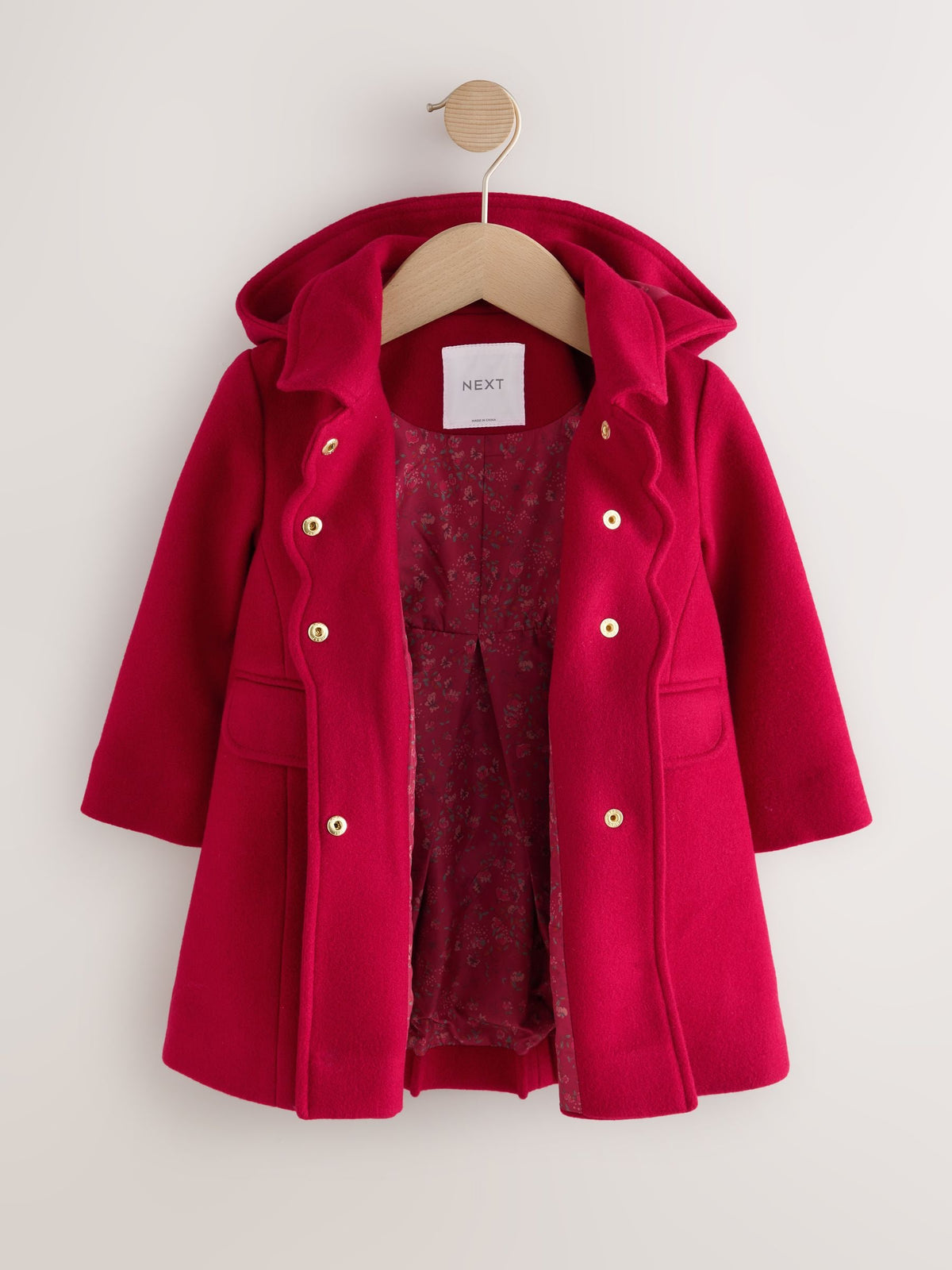 Dsiney Kidz - Red Hooded Coat With Wool (3mths-10yrs) image 6