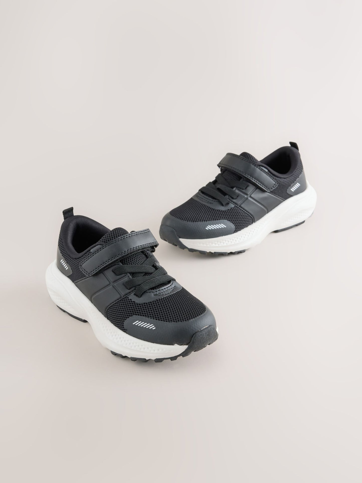 Black Lace Up Mesh Trainers image 1