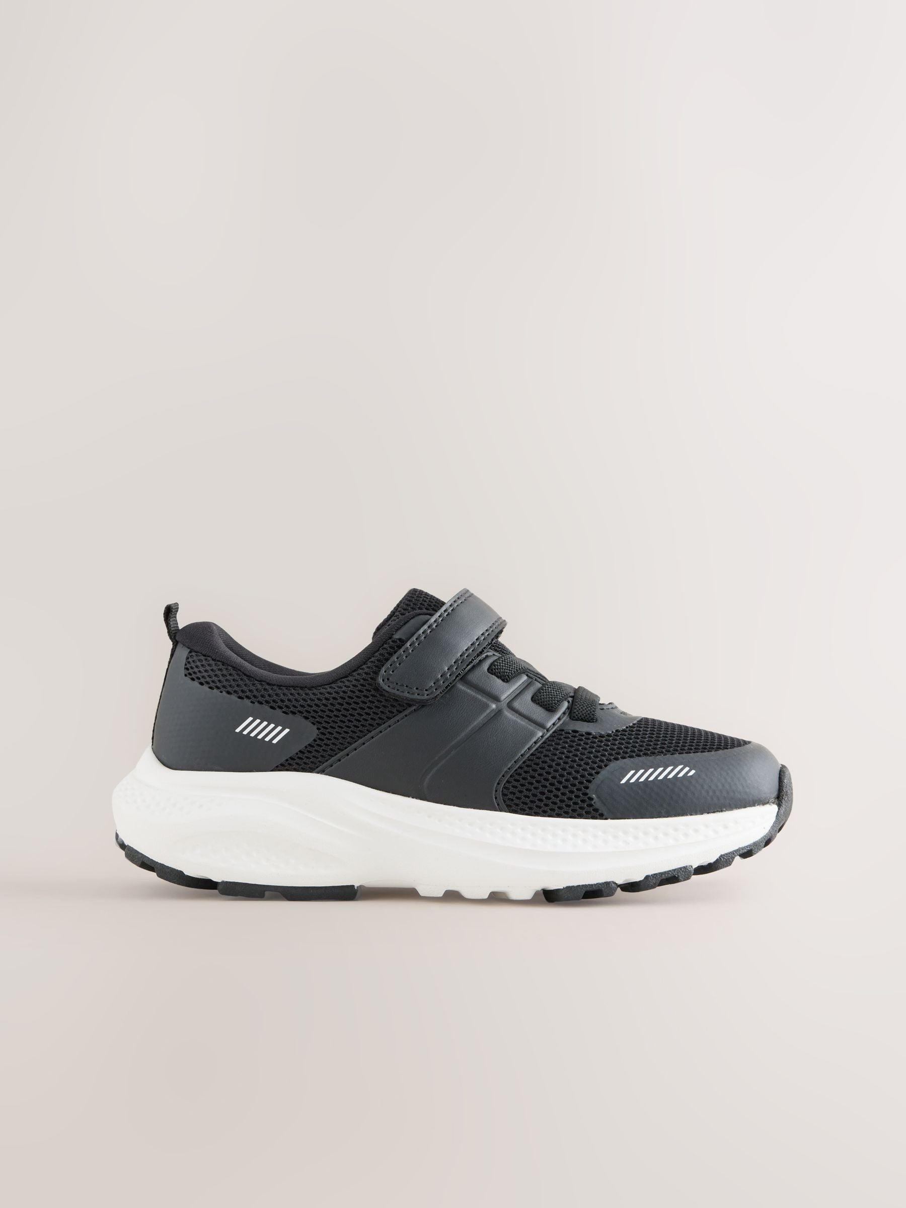 Black Lace Up Mesh Trainers image 2