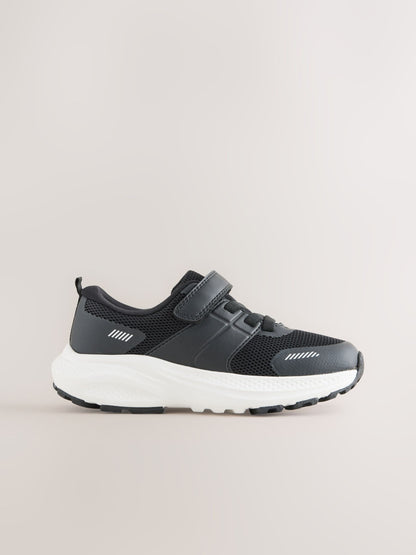 Black Lace Up Mesh Trainers image 2