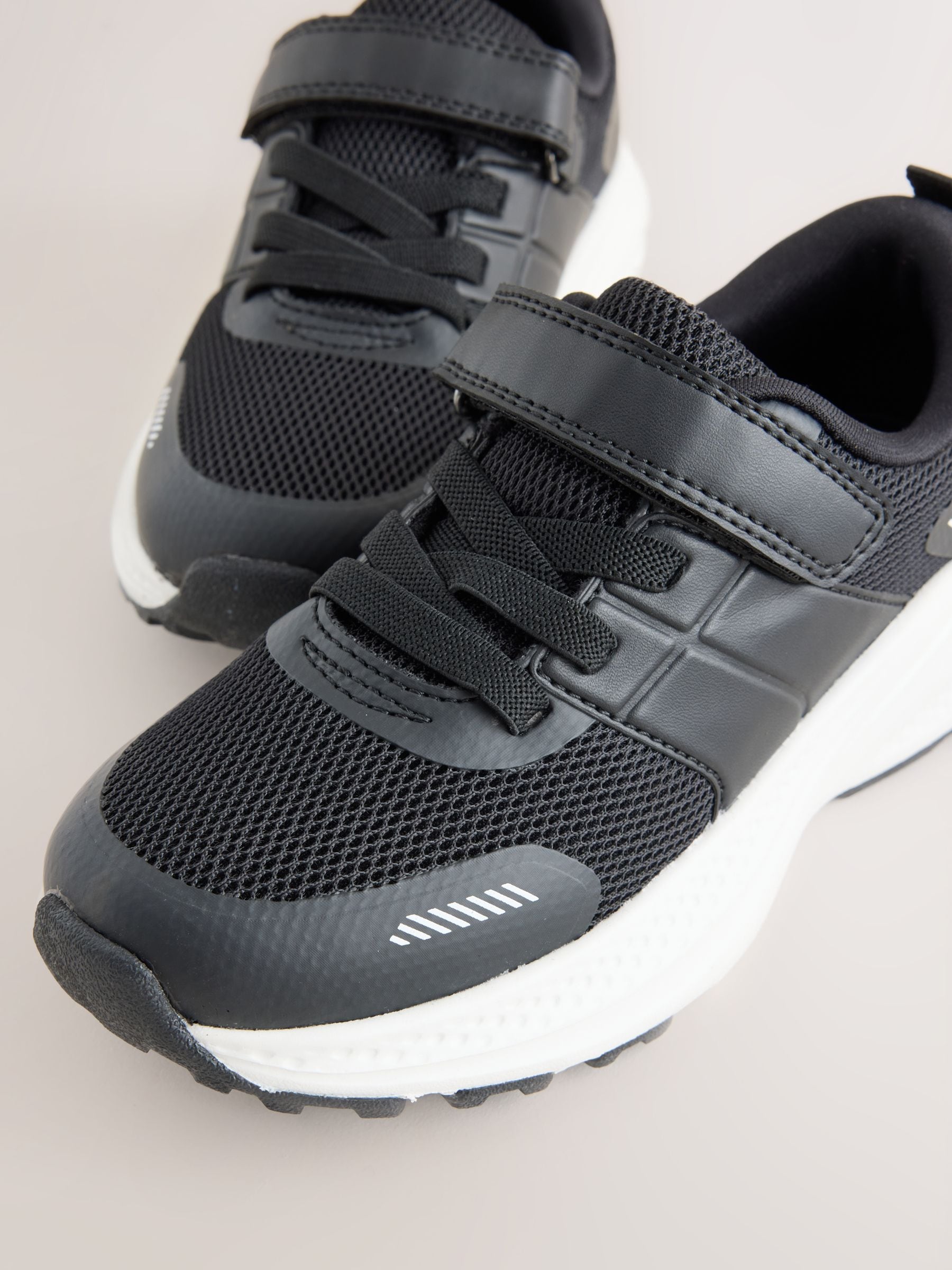 Black Lace Up Mesh Trainers image 3