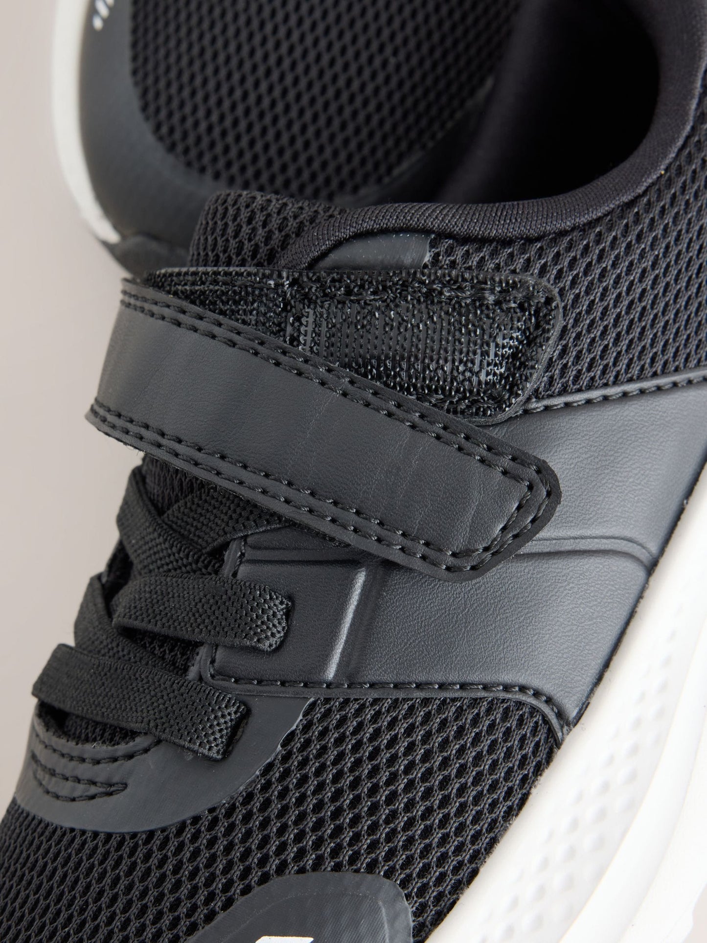 Black Lace Up Mesh Trainers image 4