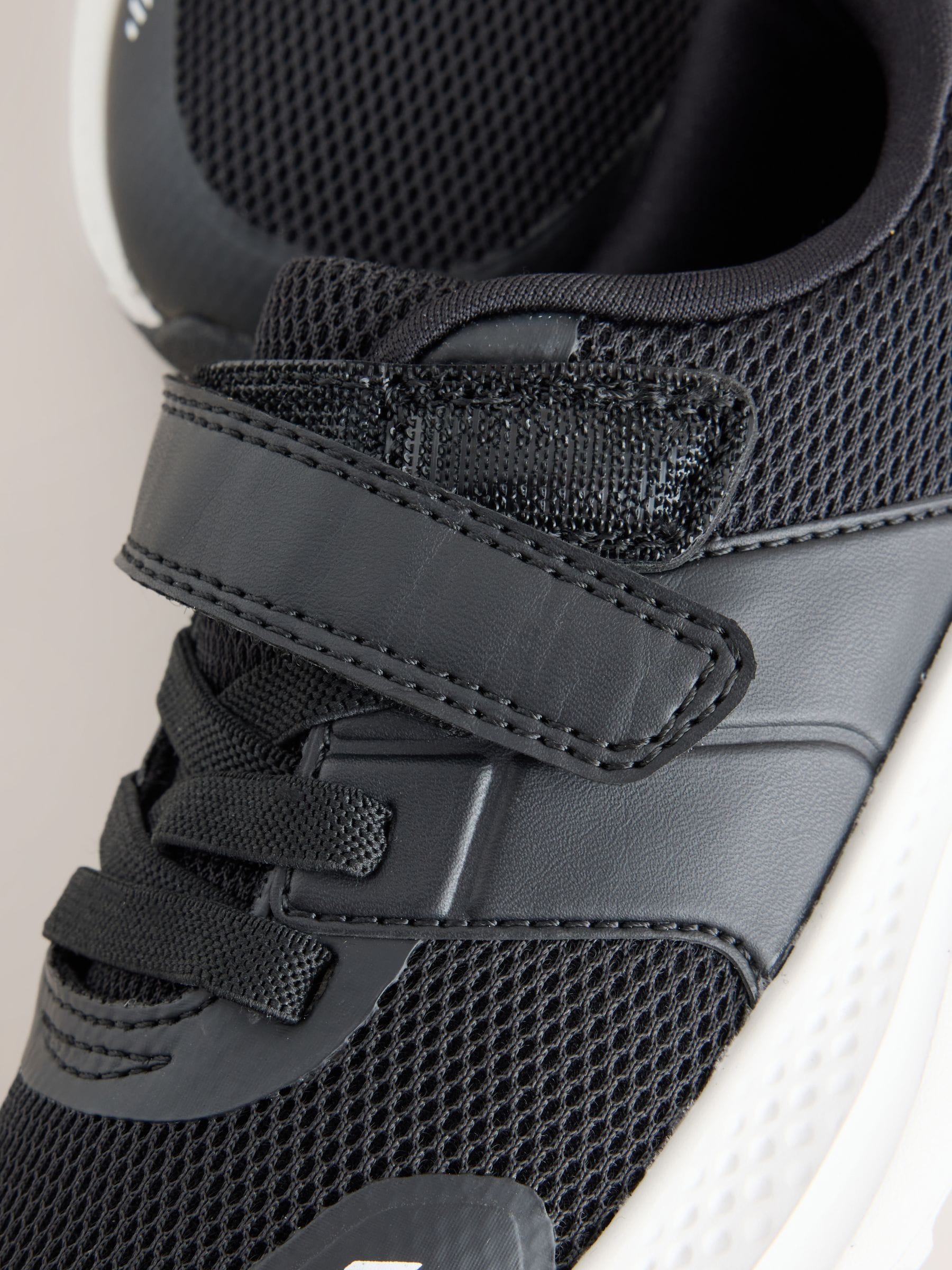 Black Lace Up Mesh Trainers image 4