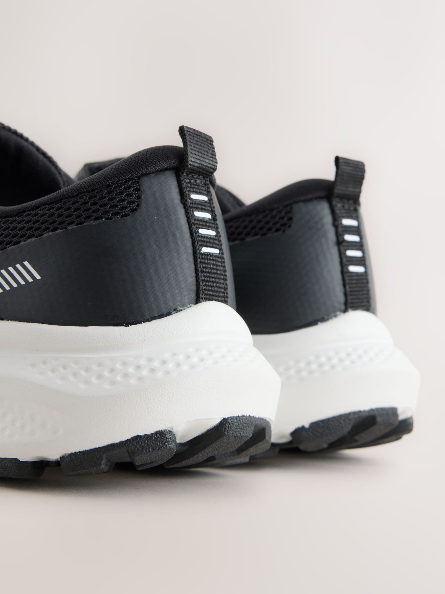 Black Lace Up Mesh Trainers image 5