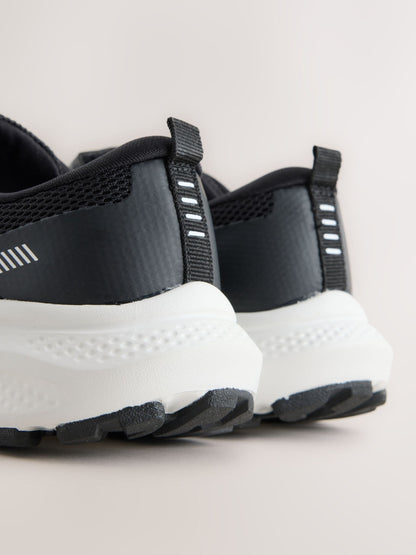 Black Lace Up Mesh Trainers image 5