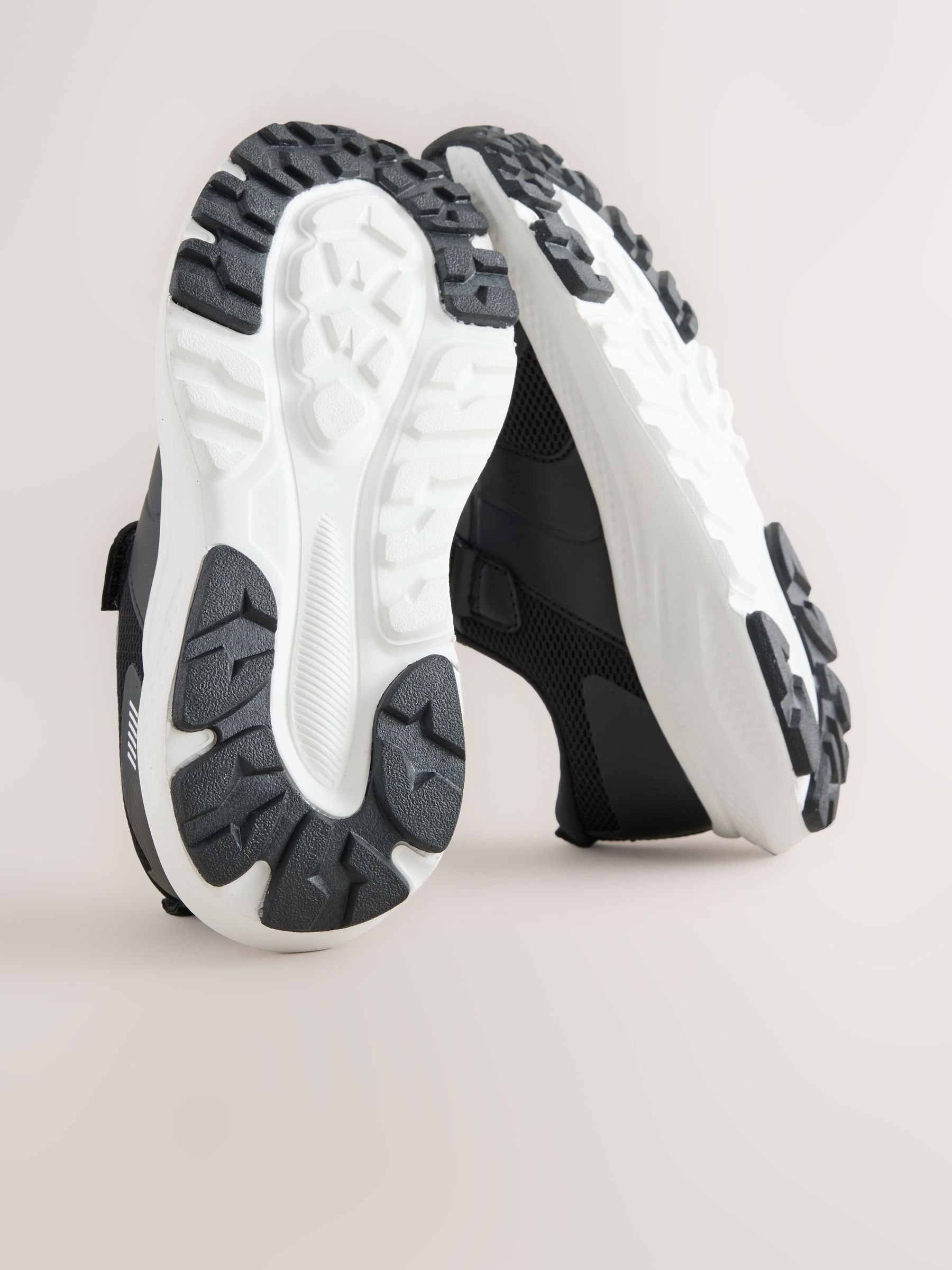 Black Lace Up Mesh Trainers image 6