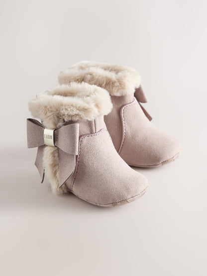 Baker by Ted Baker Mink Brown Faux Fur Trim Padders Boots - image 2
