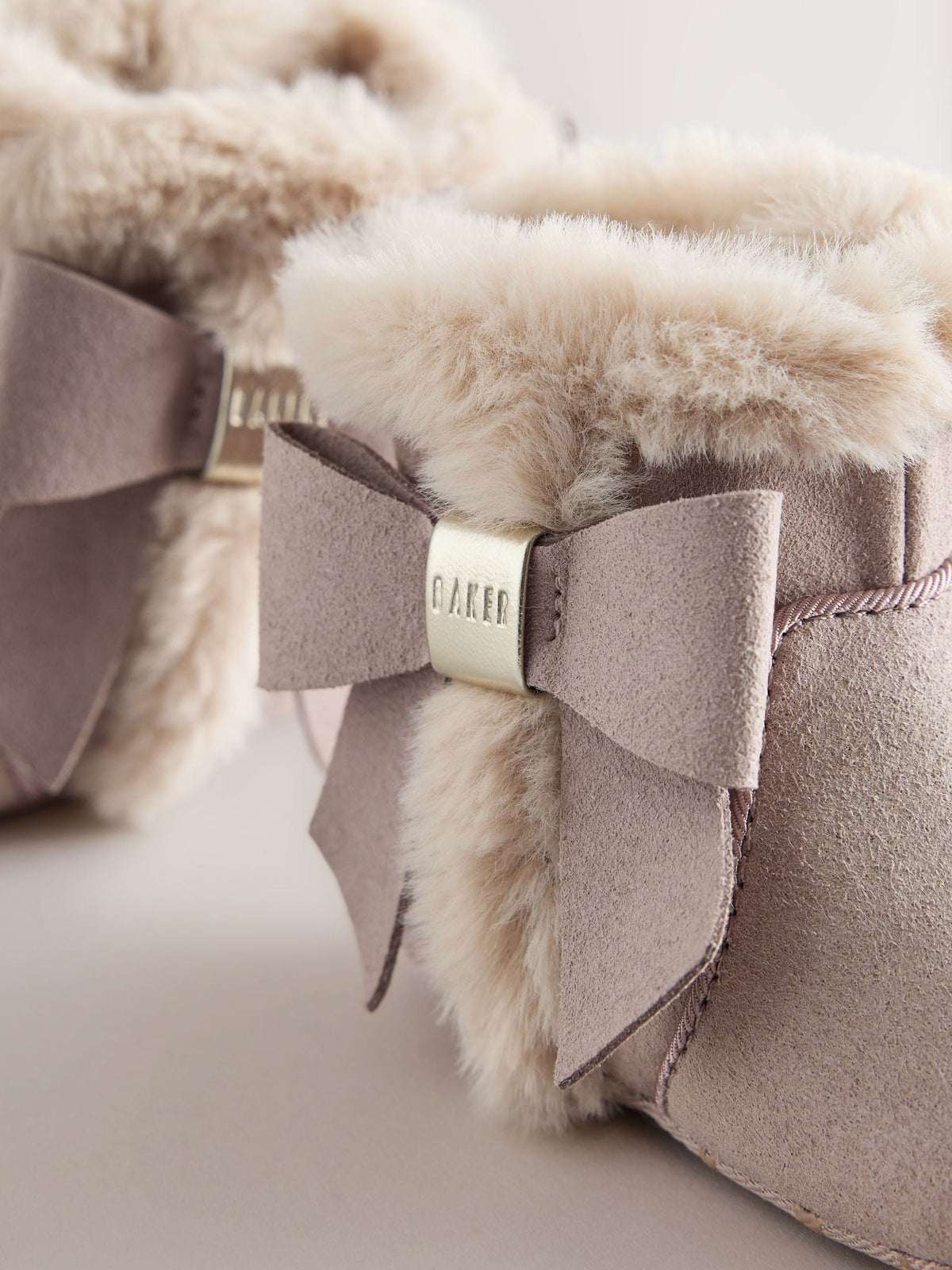 Baker by Ted Baker Mink Brown Faux Fur Trim Padders Boots - image 3