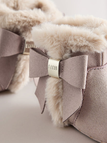 Baker by Ted Baker Mink Brown Faux Fur Trim Padders Boots - image 3