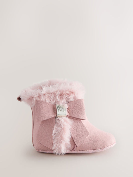 Baker by Ted Baker Pink Faux Fur Trim Padders Boots - image 1