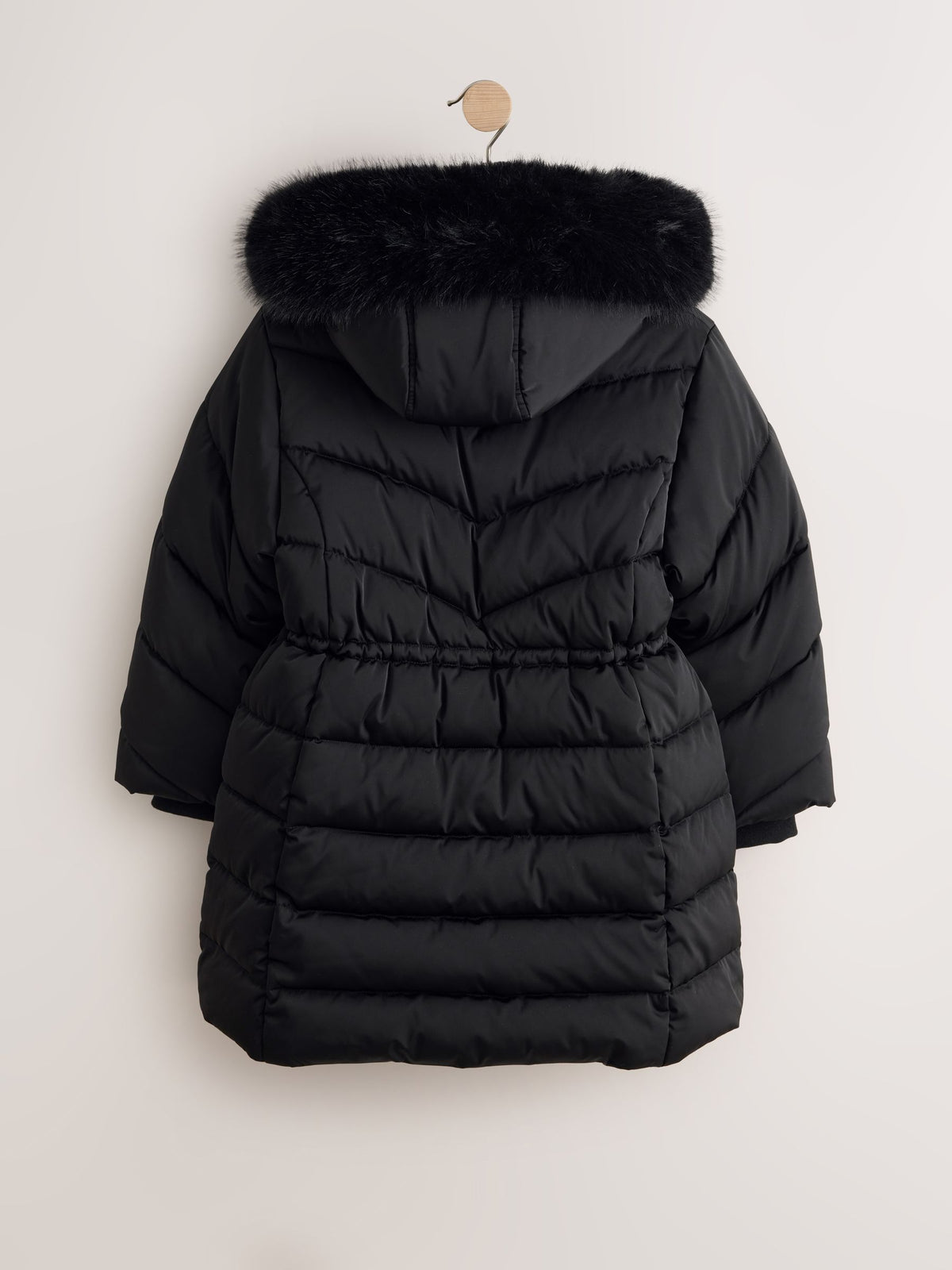 Black Shower Resistant Faux Fur Trim Padded Coat (3-16yrs) - image 7