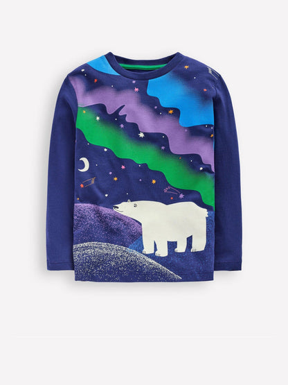 Dsiney Kidz - Boden Blue Long Sleeve Glow T-Shirt image 2