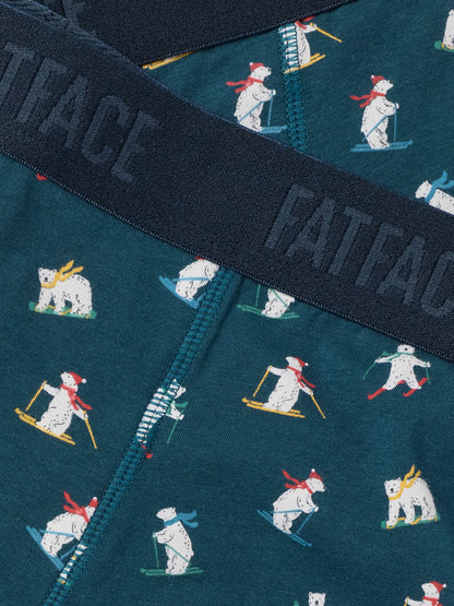 Dsiney Kidz - FatFace Teal Blue Skiing Bear Boxers image 3
