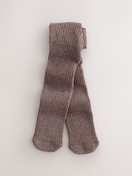 Dsiney Kidz - Brown Neutral Rib Baby Tights 3 Pack image 2