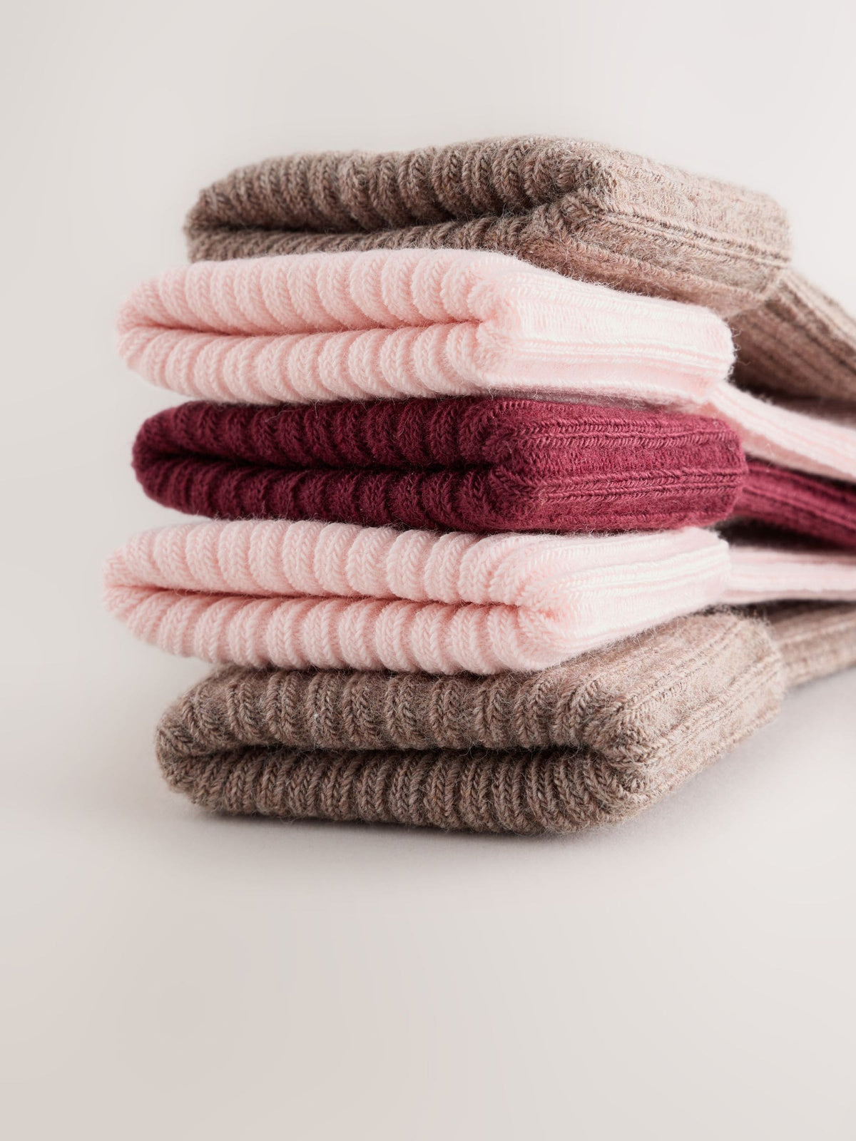 Dsiney Kidz - Brown and Pink Roll Top Baby Socks 5 Pack image 3