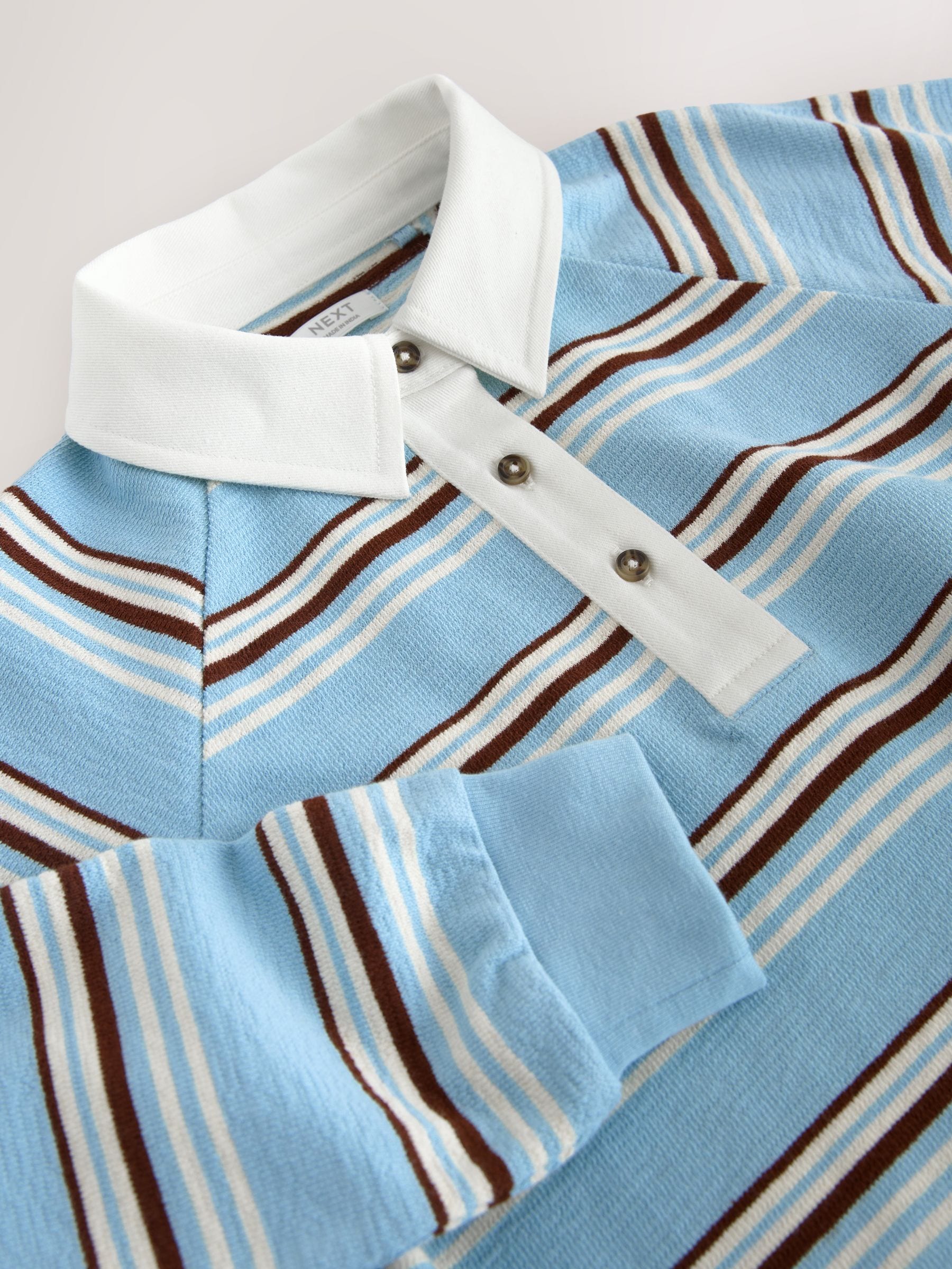 Dsiney Kidz - Blue Stripe Long Sleeve Rugby Top (3-16yrs) image 4