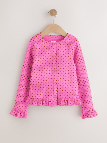 Dsiney Kidz - Pink Spot Long Sleeve Frill Cardigan (3-16yrs) image 6